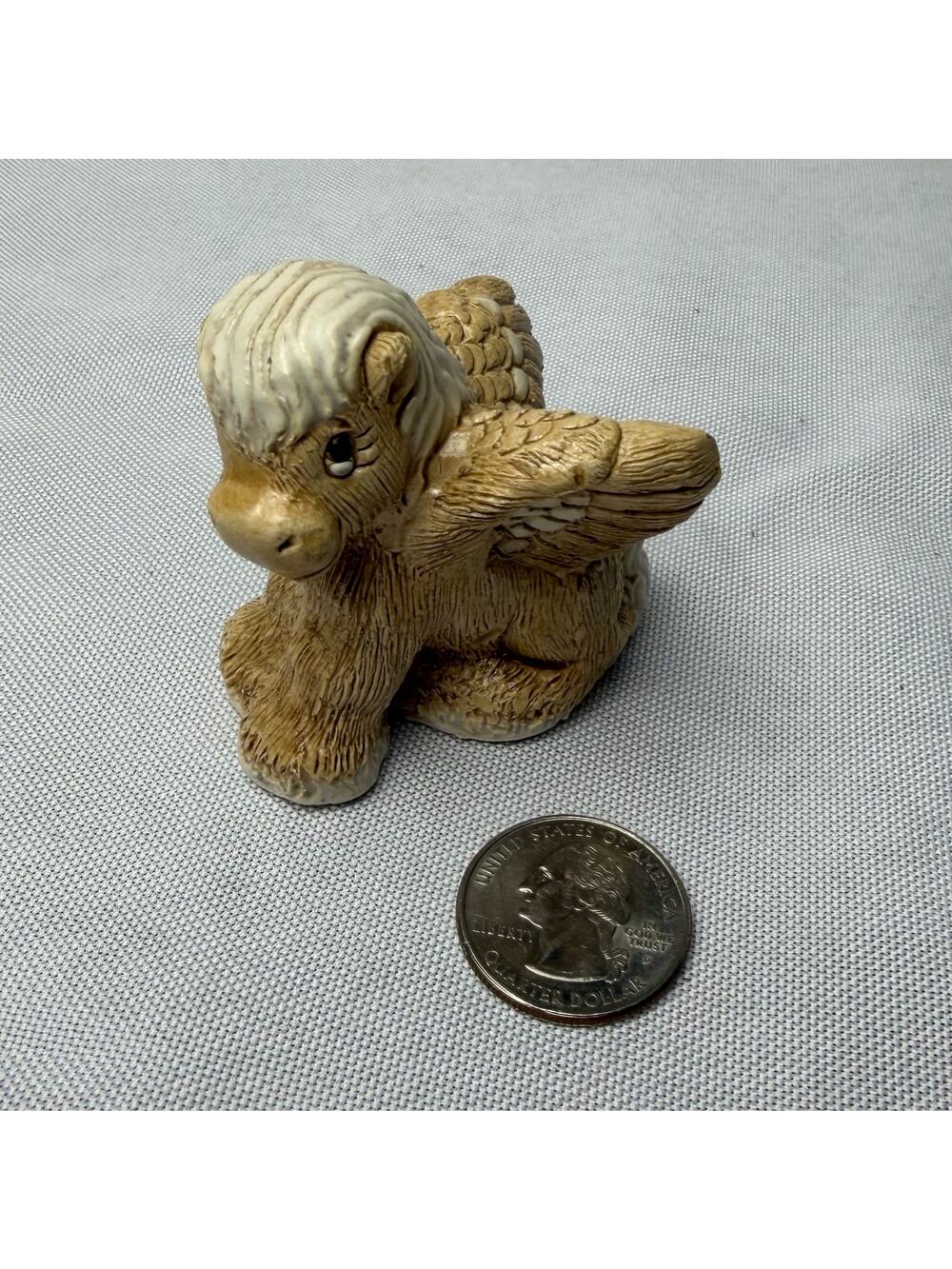 VTG Tiny Artesania Rinconada Baby Pegasus Figurine Uruguay Earthenware Signed